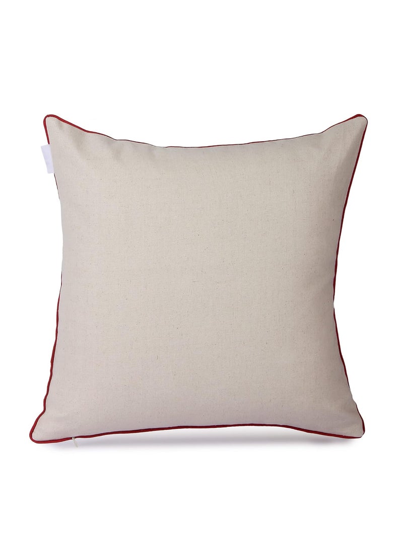 Nomaadi Embroidered Easter Red Bird with Cage Decorative Cushion Cover 18x18 inches Throw Pillowcase Home Decor for Kids Bedroom Sofa Chair Holi
