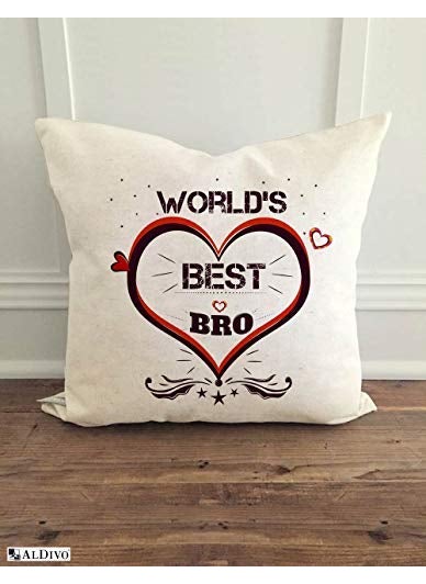 ALDIVO Combo Gift For Brother Gift for Brother Gift for Best Brother Gift For Bro 12 x 12 cushion cover with filler Printed coffee mug Greeting Card Printed Key Ring