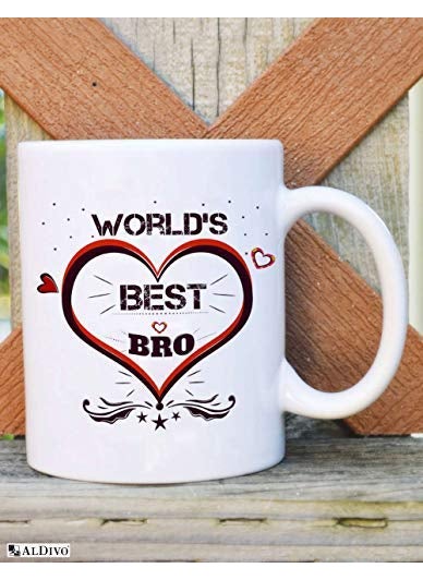 ALDIVO Combo Gift For Brother Gift for Brother Gift for Best Brother Gift For Bro 12 x 12 cushion cover with filler Printed coffee mug Greeting Card Printed Key Ring