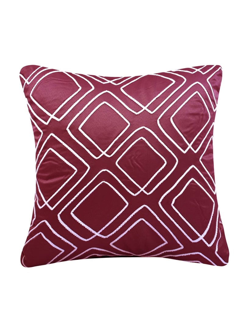 aRDENMEAD Set of 2 Decorative ThrowPillow Cushion Covers with Embroidery Cushion Covers 16 inch x 16 inch Set of 2 for Your SofaLiving Room ColorMaroon