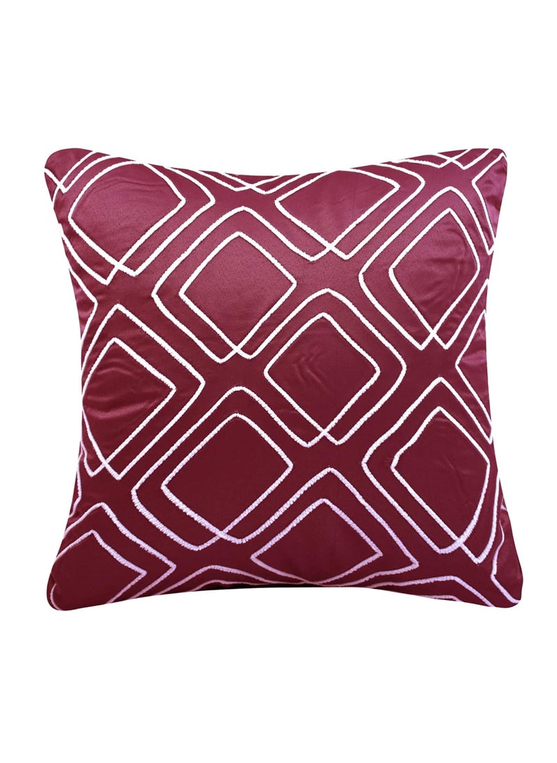 aRDENMEAD Set of 2 Decorative ThrowPillow Cushion Covers with Embroidery Cushion Covers 16 inch x 16 inch Set of 2 for Your SofaLiving Room ColorMaroon