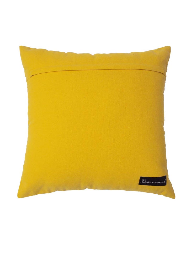 aRDENMEAD Set of 2 Velvet Embroidered Decorative Hand Made ThrowPillow Cushion Covers Cushion Cover Set for You SofaLiving Room 16 x 16 Inches 40 x 40 cm Yellow