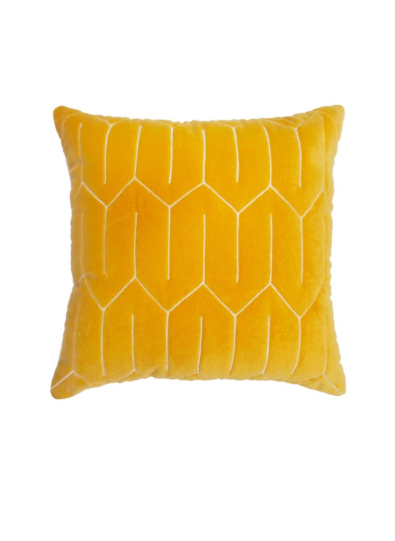 aRDENMEAD Set of 2 Velvet Embroidered Decorative Hand Made ThrowPillow Cushion Covers Cushion Cover Set for You SofaLiving Room 16 x 16 Inches 40 x 40 cm Yellow