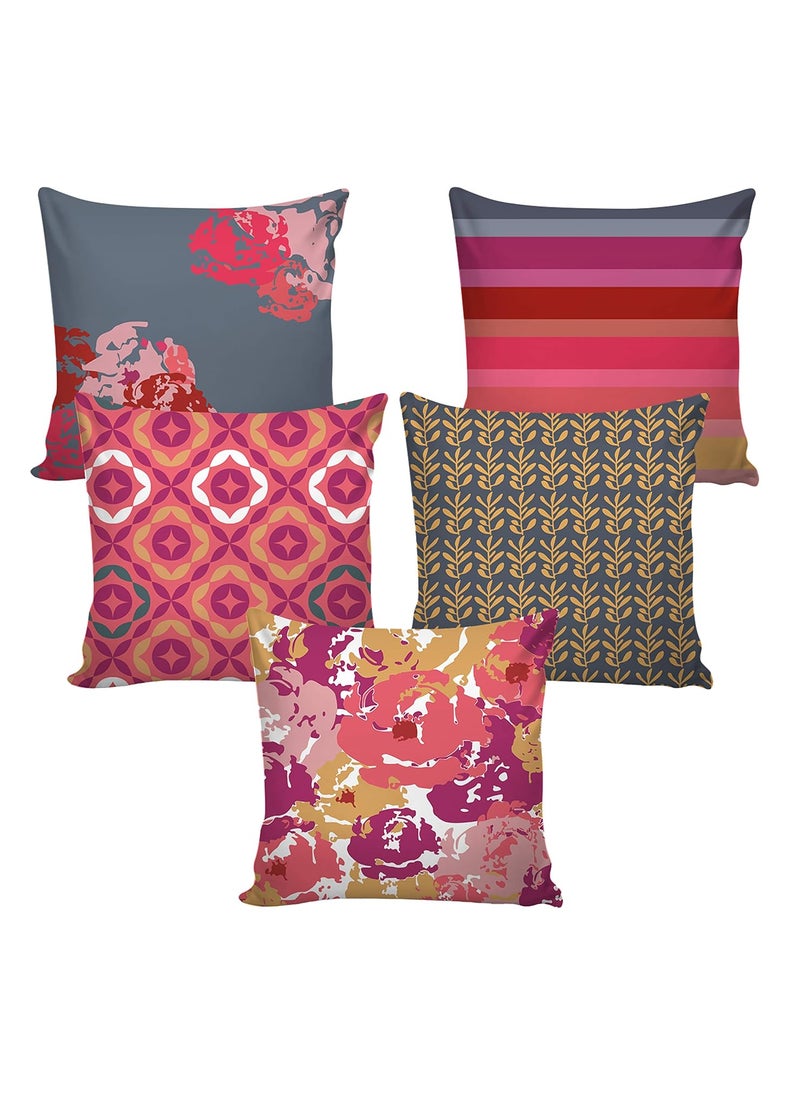 AEROHAVEN Set of 5 Decorative Hand Made Velvet ThrowPillow Cushion Covers CC166 18 x 18 Inch