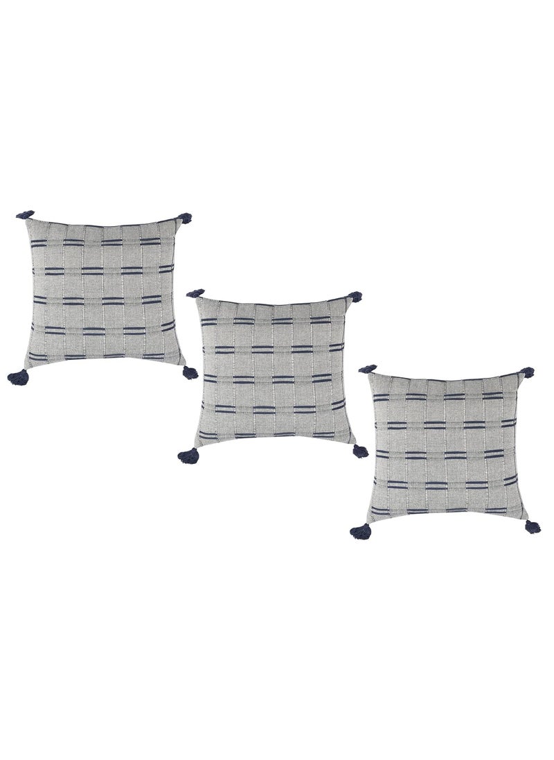 16x16 Cushion Cover Premium Square Pillow Case for Stylish Home Decor Navy Blue Cream Pillowcase 16x16 16 x 16 Set of 3