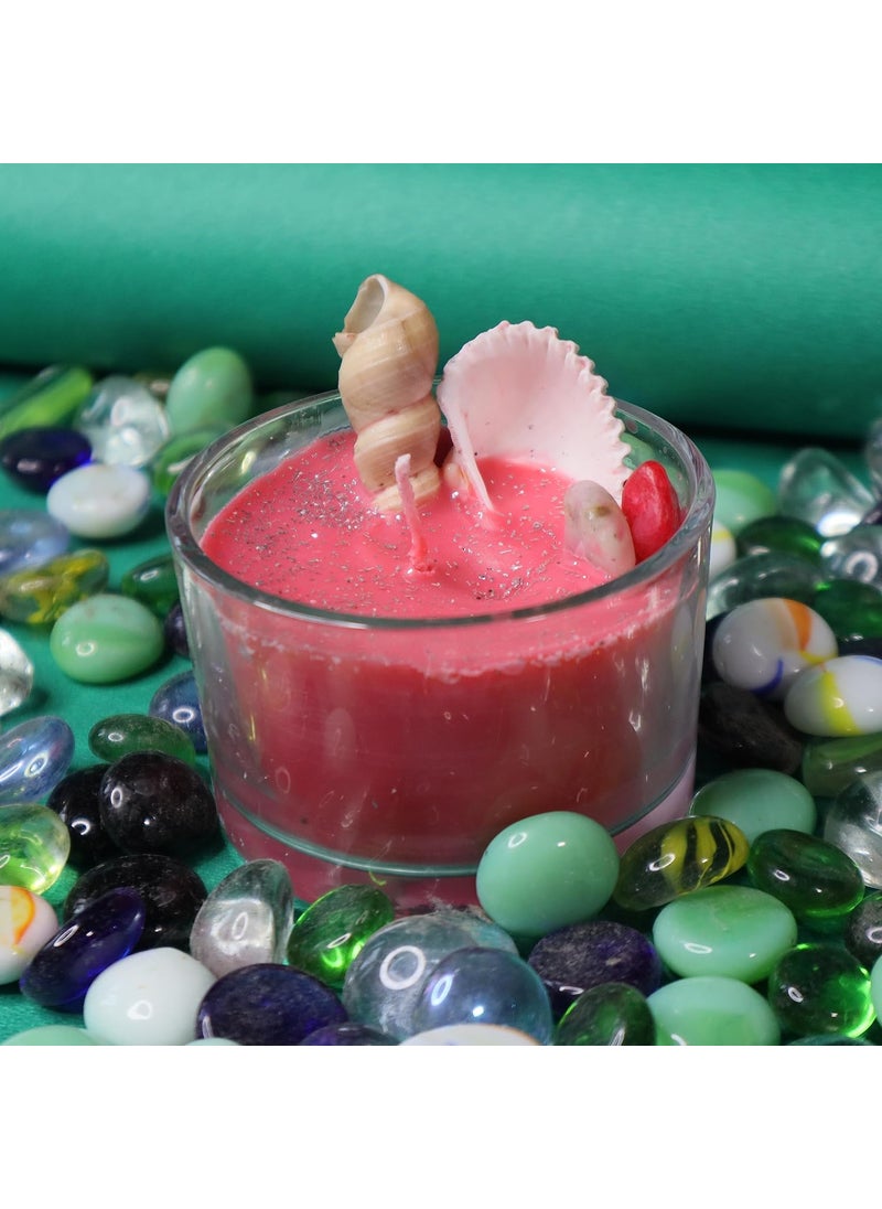 CANDLEVANNAH Organic Aroma Scented Shell Small Glass Candle for Home Decor Gift 100 Natural Soy Wax Smokeless Candle Available in Customised Color Fragrance