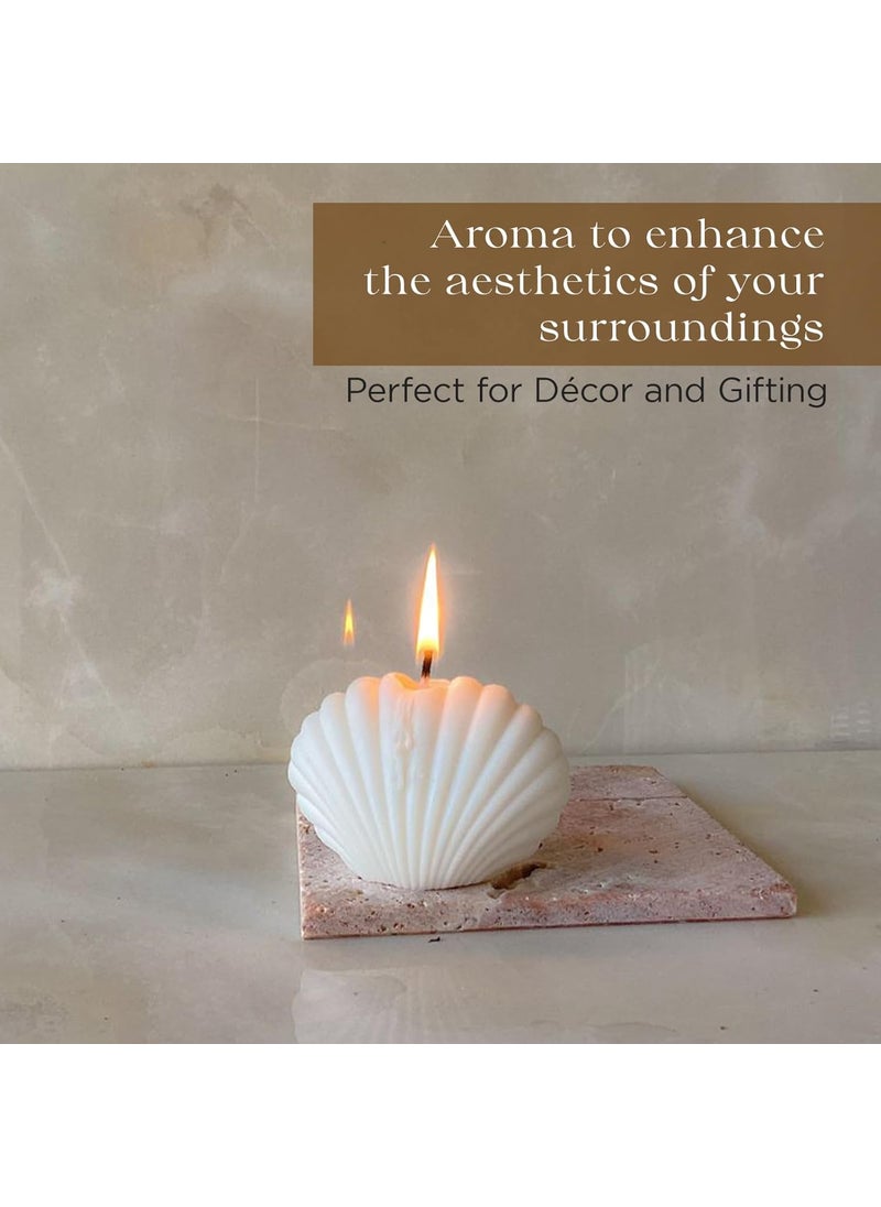 CANDLEVANNAH Aroma Scented Soy Wax Customize Shell Candle 250gm 5 Hrs Luxury Aroma Therapy Shell Design Scented Candles for Home Decor Gift Set Customize Colour Scent