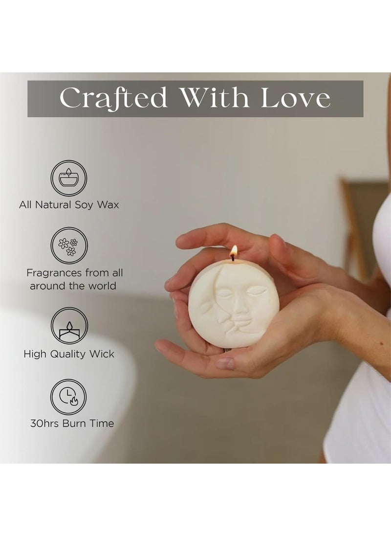 CANDLEVANNAH Aroma Scented Soy Wax Customize Moon Candle 80gm 3 Hrs Luxury Aroma Therapy Moon Design Scented Candles for Home Decor Gift Set Customize Colour Scent