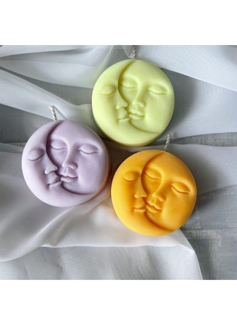 CANDLEVANNAH Aroma Scented Soy Wax Customize Moon Candle 80gm 3 Hrs Luxury Aroma Therapy Moon Design Scented Candles for Home Decor Gift Set Customize Colour Scent