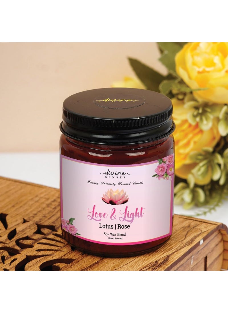 Divine Senses Scented Candle Natural Soy Wax Aromatherapy Candle Premium Glass Jar 30 Hour Long Burning Candles for Home DecorGift for All Occasions