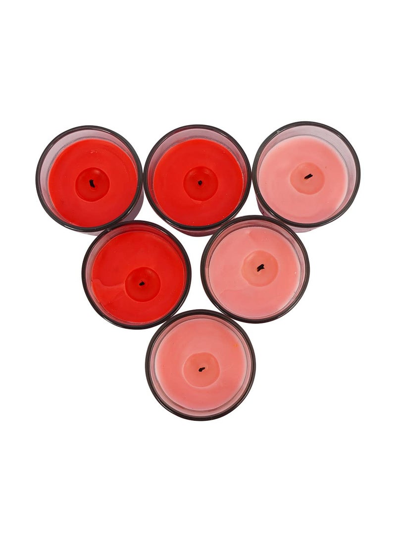 Divine Senses Scented Candles Pure Wax Votive Love Gift Aromatherapy Mini jar Scented Candle Smokeless Candle Set of 6 Gift for Someone You Love Total Burning 80hour