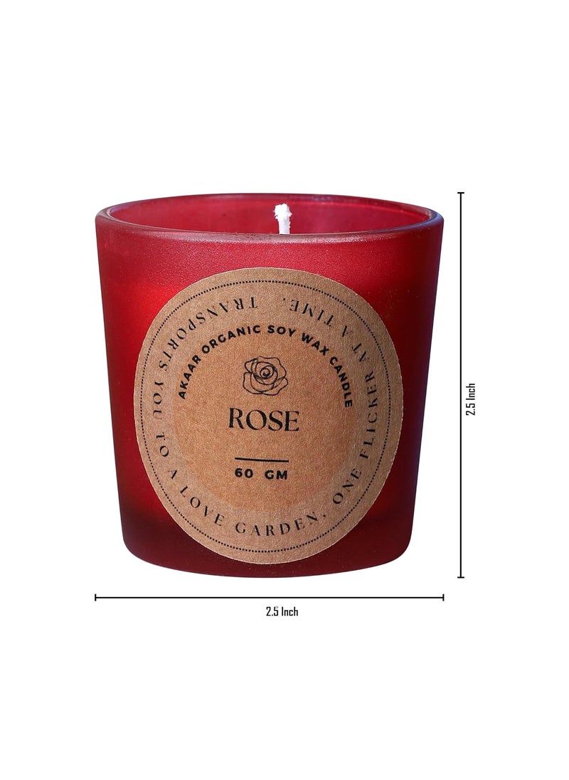 Akaar Organic Aroma Candles Pure Soy Wax4X60gms EachScented Aromatic Fragrance of VanillaLemongrassLavender Roseup to 15HrsBest GiftCandle Home Decoration