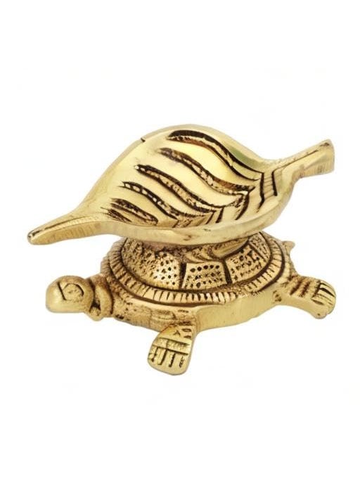 Jaszz Art Brass Turtle Leaf Diya Handmade Curved Oil Wick Kuber Deepak for Home Decor Temple Puja Counter Decoration Festival Gift 3 inches and 200g