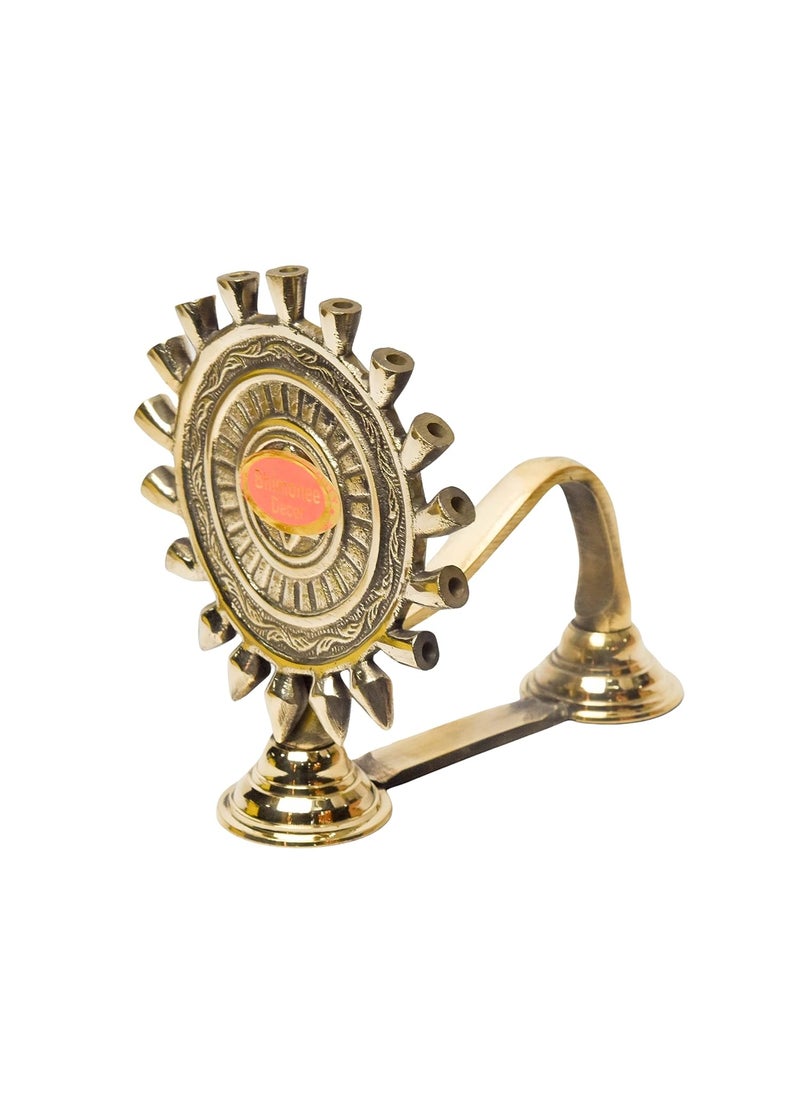 Bhimonee Decor Pure Brass Chakra Aarti Deep Deepak Diya for Pooja Purposes 55 Inches 550gm