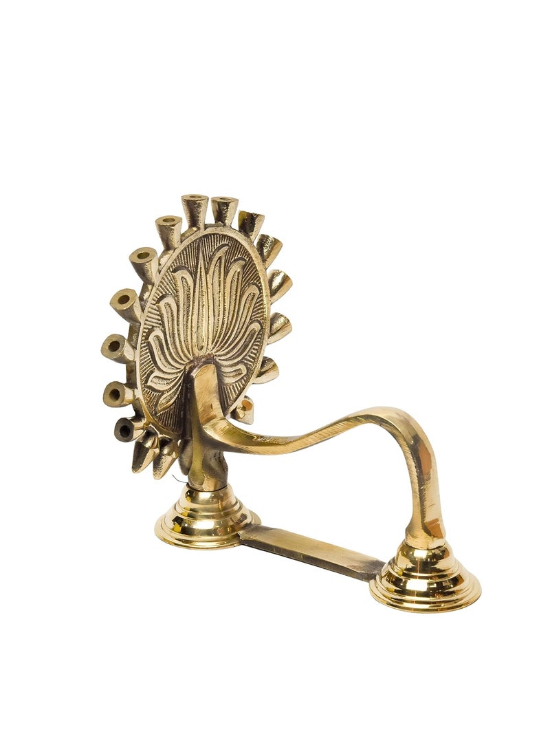 Bhimonee Decor Pure Brass Chakra Aarti Deep Deepak Diya for Pooja Purposes 55 Inches 550gm