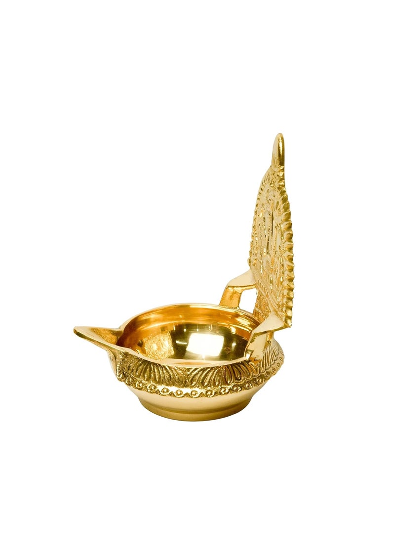 Bhimonee Decor Pure Brass Kuber Kamakshi Deep Deepak Diya for Pooja Purposes 6 Inches 440 gm