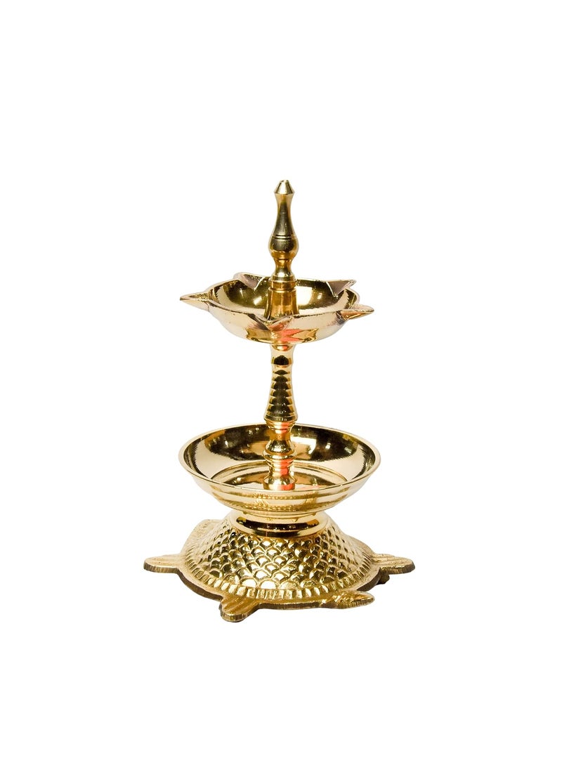Bhimonee Decor Pure Brass Kachua Deep Deepak Diya for Pooja Purposes 625 Inches 380 gm