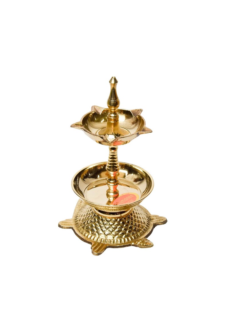 Bhimonee Decor Pure Brass Kachua Deep Deepak Diya for Pooja Purposes 625 Inches 380 gm