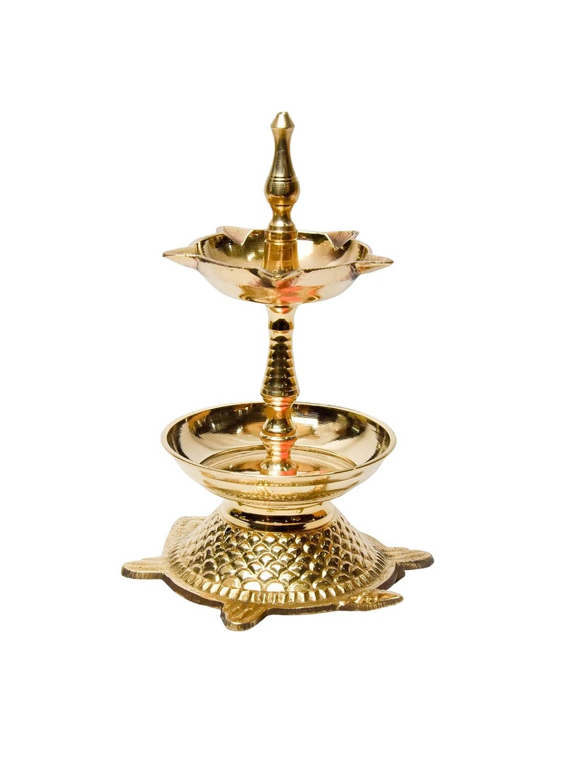 Bhimonee Decor Pure Brass Kachua Deep Deepak Diya for Pooja Purposes 625 Inches 380 gm