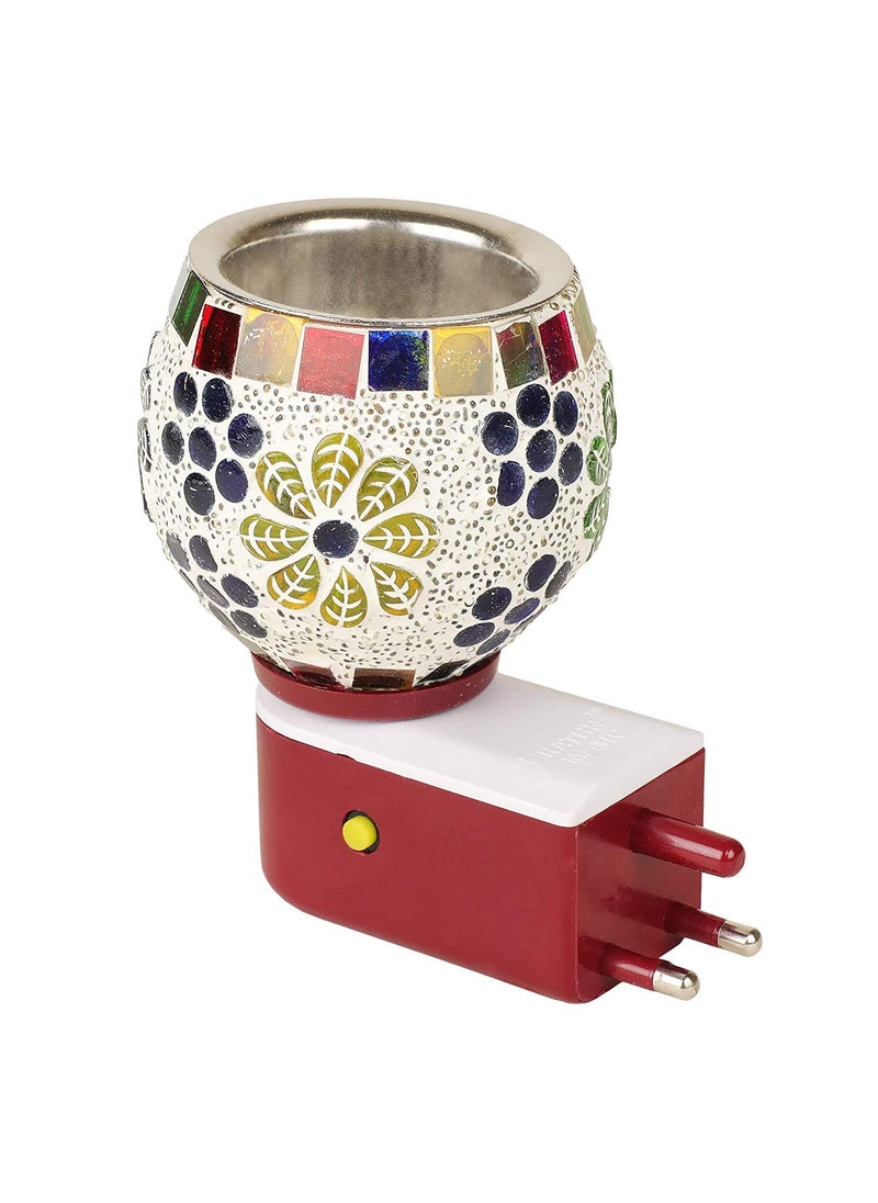 chhogli Electric Kapoor Dani Stand Kapur Incense BurnerBeautiful Smart Ceramic Kapoor DaniAroma Oil Burner Cum Night Lamp with Switch Bundi Design