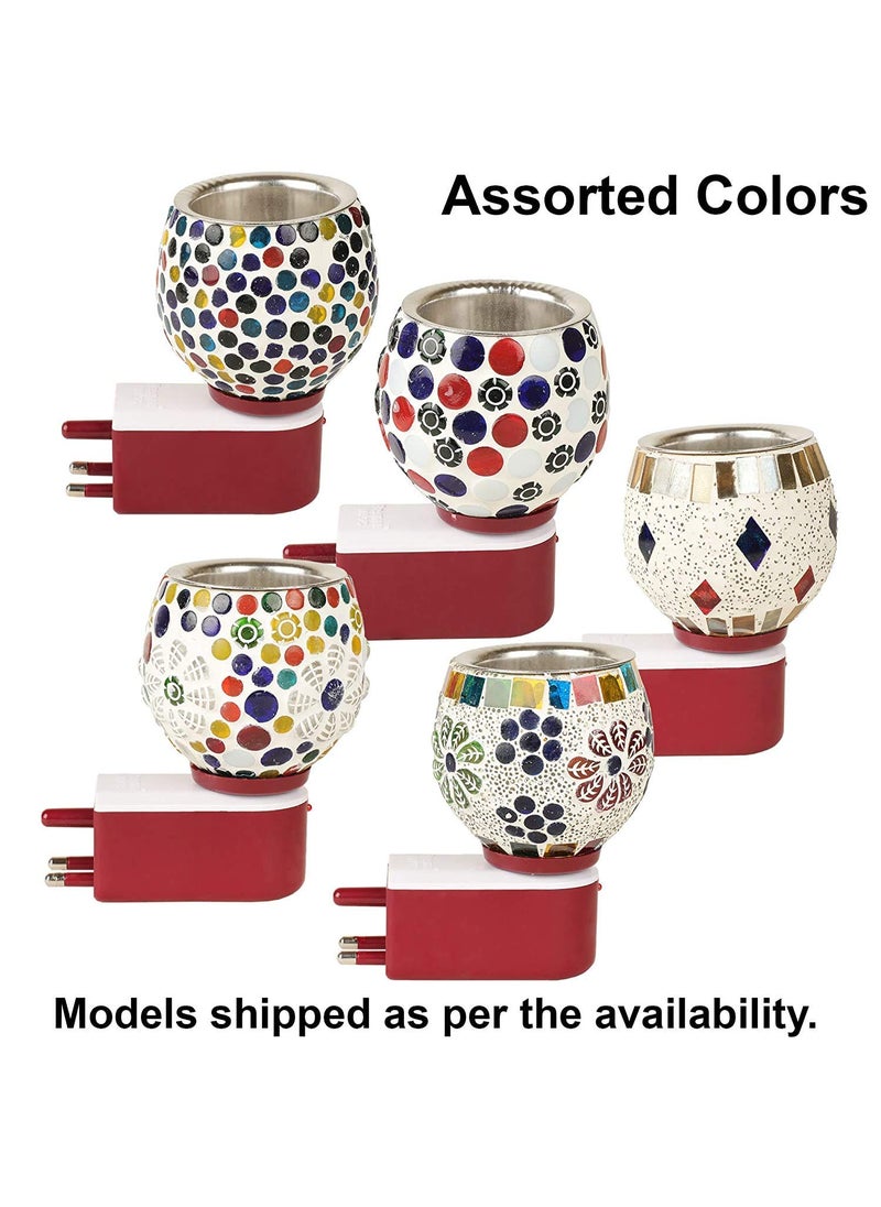 chhogli Electric Kapoor Dani Stand Kapur Incense BurnerBeautiful Smart Ceramic Kapoor DaniAroma Oil Burner Cum Night Lamp with Switch Bundi Design