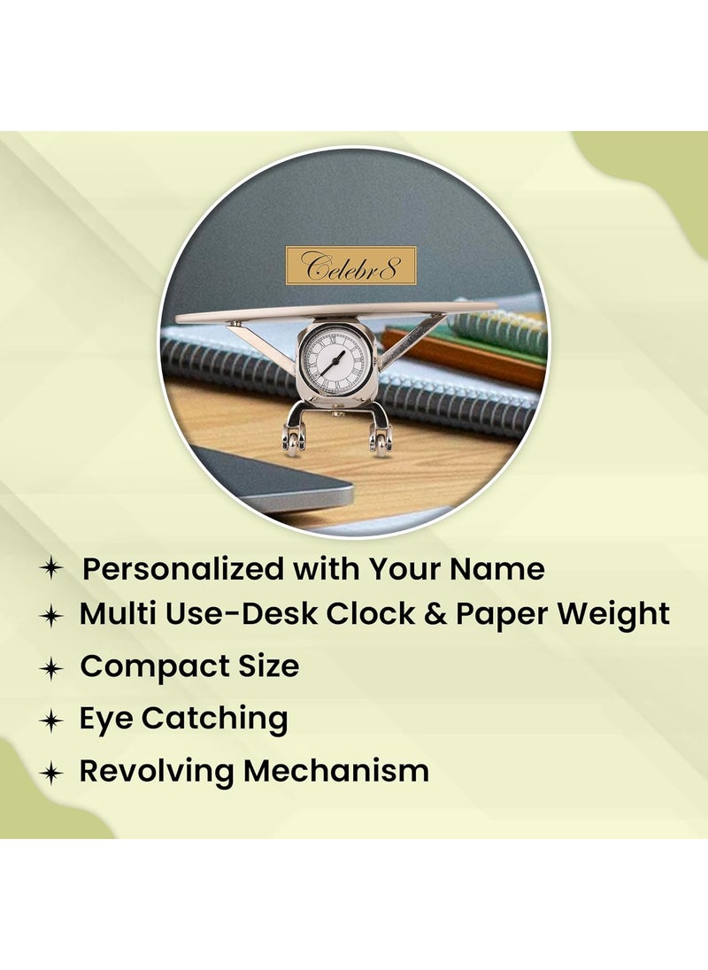 Celebr8 Customized Mini Aeroplane Table Clock Decorative Showpiece Tabletop Clock Desk Clock for Office Home Decor Items for Living Room and Gifts Showpiece for Boyfriend Husband Son Students
