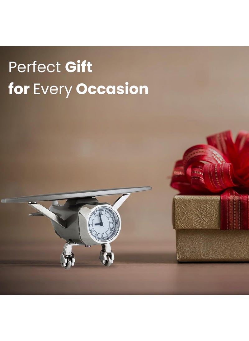 Celebr8 Customized Mini Aeroplane Table Clock Decorative Showpiece Tabletop Clock Desk Clock for Office Home Decor Items for Living Room and Gifts Showpiece for Boyfriend Husband Son Students