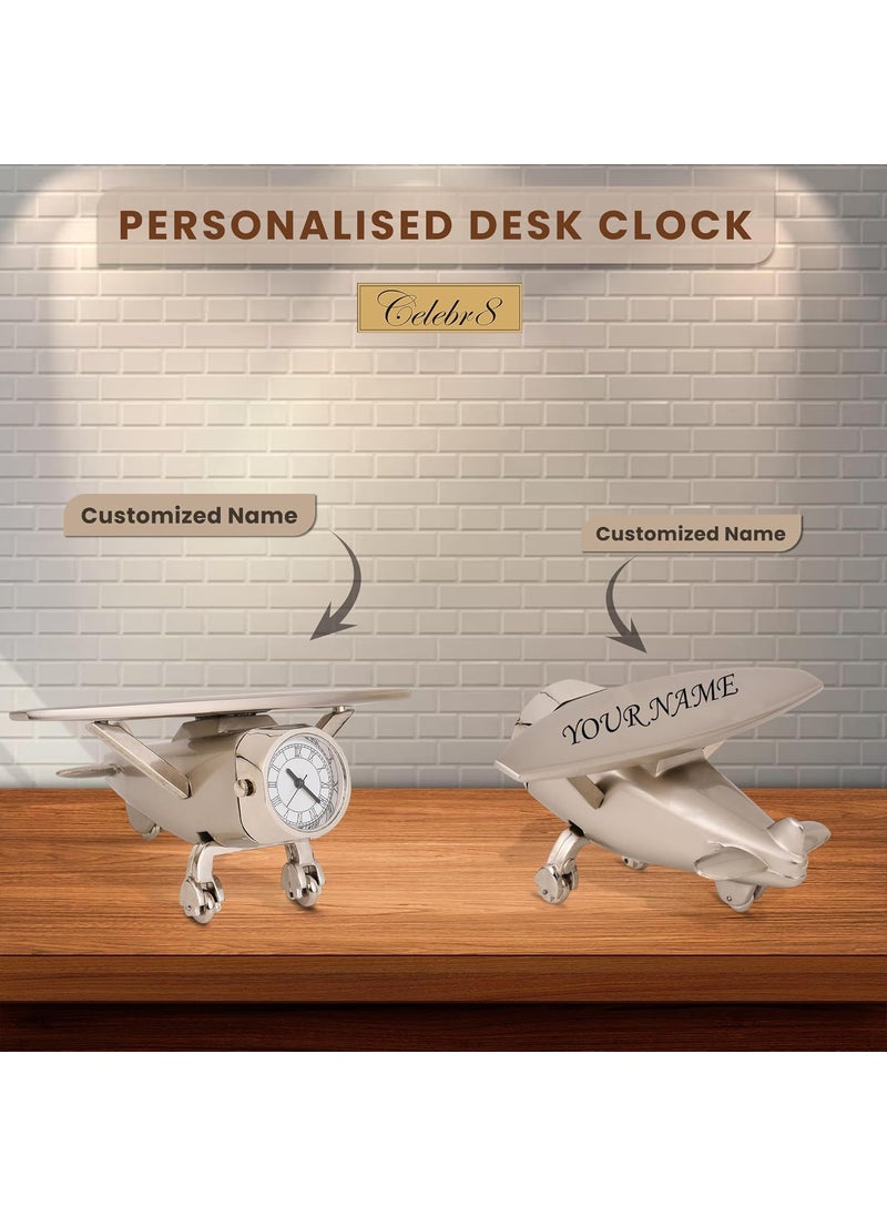 Celebr8 Customized Mini Aeroplane Table Clock Decorative Showpiece Tabletop Clock Desk Clock for Office Home Decor Items for Living Room and Gifts Showpiece for Boyfriend Husband Son Students