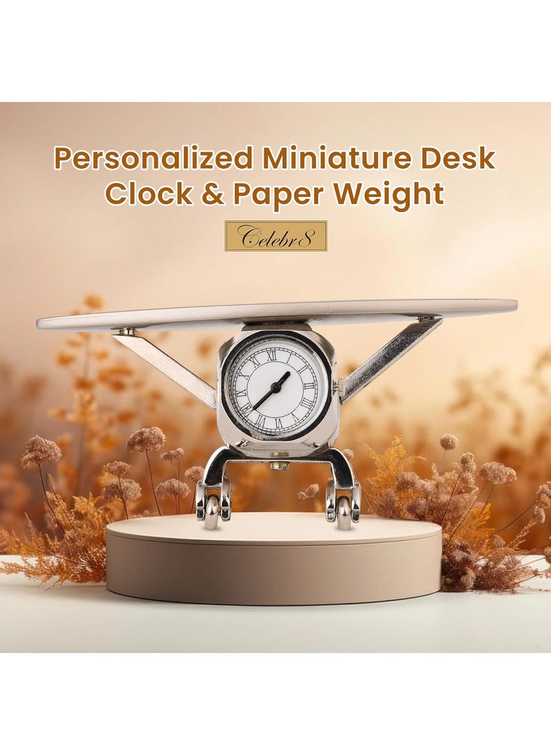 Celebr8 Customized Mini Aeroplane Table Clock Decorative Showpiece Tabletop Clock Desk Clock for Office Home Decor Items for Living Room and Gifts Showpiece for Boyfriend Husband Son Students