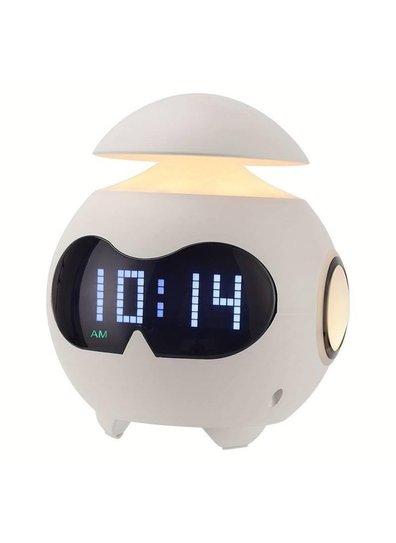 KRESHU Abs Led Digital Alarm Clock With Wireless Bluetooth Speaker For SongsUsb SlotLed Display For Reading Bedroom Desk White1Pcs