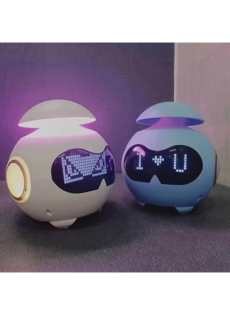 DAYANIDHI Digital Clock with Bluetooth Speaker Smart Alarm with Speaker Emoticon Design Smart Clock Led Display Alarm Clock with Lamp Compact Table Top Clock for Students use in Home