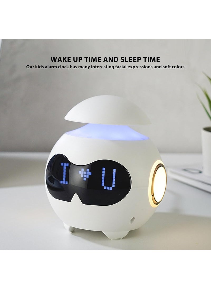 DAYANIDHI Digital Clock with Bluetooth Speaker Smart Alarm with Speaker Emoticon Design Smart Clock Led Display Alarm Clock with Lamp Compact Table Top Clock for Students use in Home