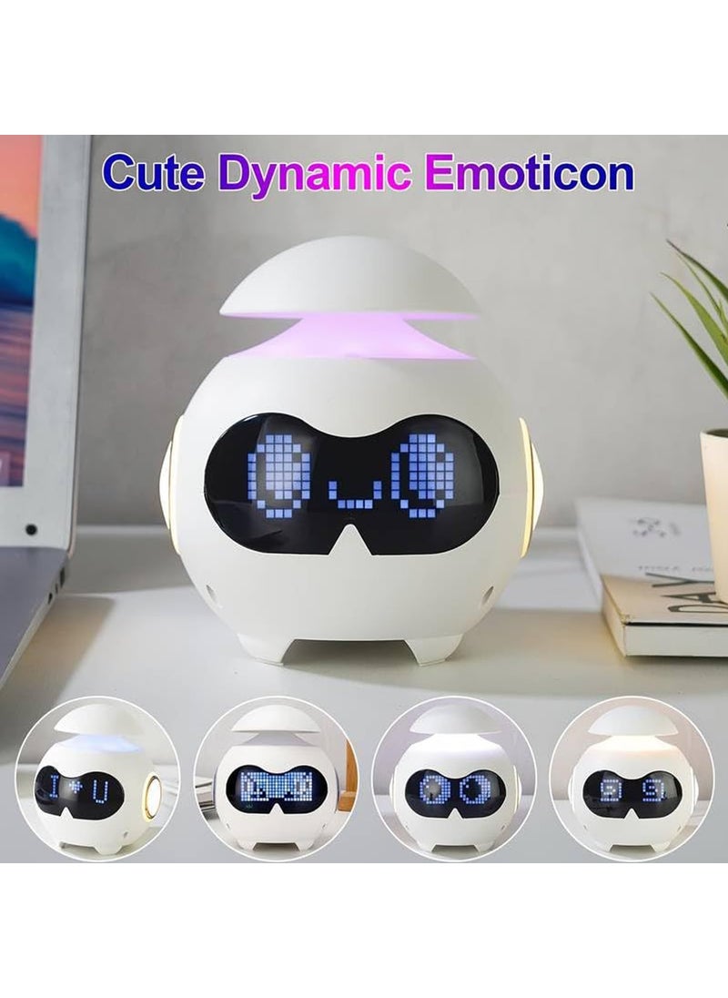 DAYANIDHI Digital Clock with Bluetooth Speaker Smart Alarm with Speaker Emoticon Design Smart Clock Led Display Alarm Clock with Lamp Compact Table Top Clock for Students use in Home