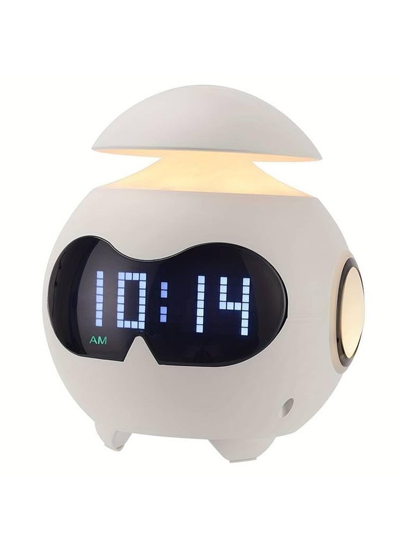 DAYANIDHI Digital Clock with Bluetooth Speaker Smart Alarm with Speaker Emoticon Design Smart Clock Led Display Alarm Clock with Lamp Compact Table Top Clock for Students use in Home