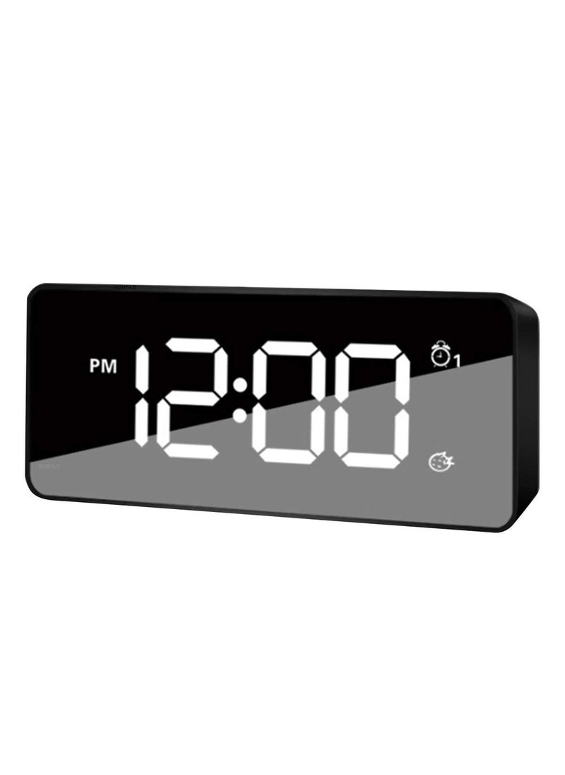 RONFILD Digital Alarm Clock LED Display Clock Best Makeup Bedroom Mirror Travel Alarm Office Bedroom Clock Alarm Clock with Snooze Dimmer Control Support Battery PoweredMulticolor