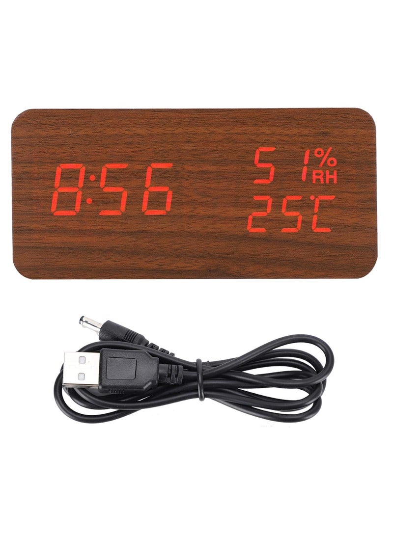 NXZ Digital Wooden Table Desk Clock with Voice Control and Tempreature Function Good for Home and Office Decor
