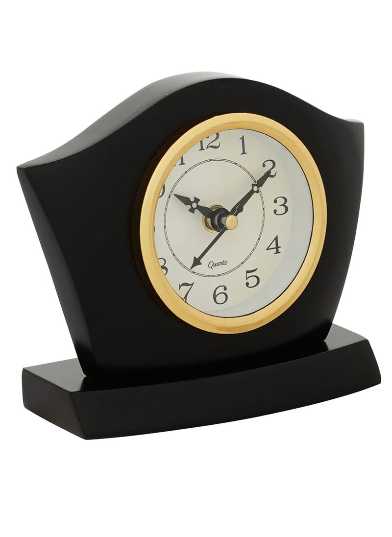 CHRONIKLE Elegant Square Wooden Case Analog Table Clock for Office Desk Study Room Home Decorations Gifts Size 145 x 6 x 13 CM Weight 350 Gram Color Black