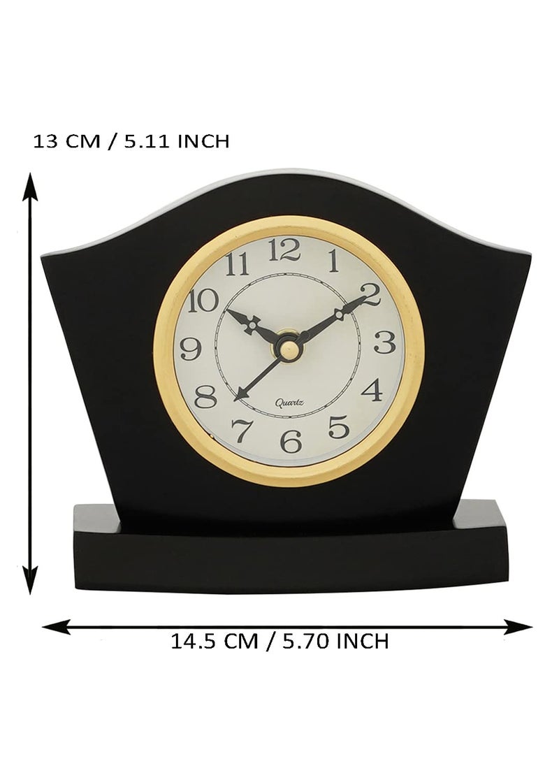 CHRONIKLE Elegant Square Wooden Case Analog Table Clock for Office Desk Study Room Home Decorations Gifts Size 145 x 6 x 13 CM Weight 350 Gram Color Black