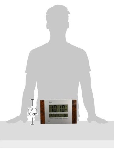 Ajanta Quartz Plastic Abstract Rectangle Digital Alarm Wall Clock Black and Brown 29 cm x 19 cm x 25 cm ODC 130