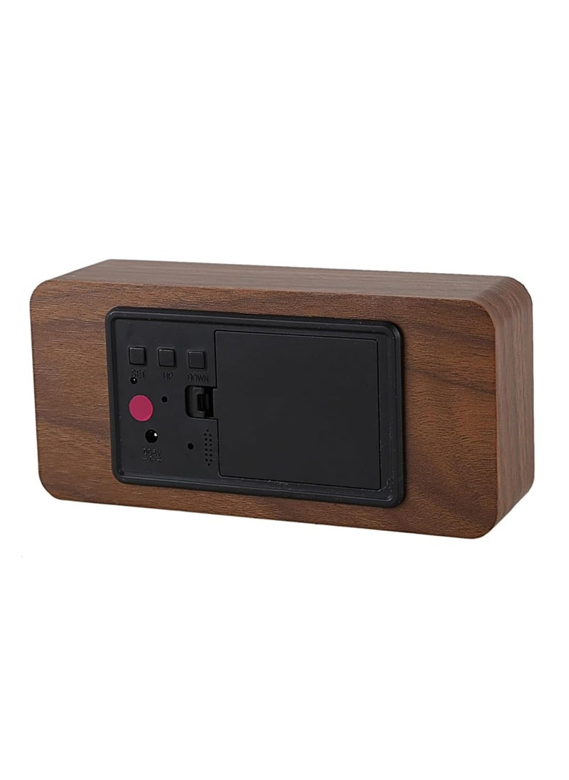 NXZ Wooden Digital Table Desk Clock with Day Date and Tempreature Function for Home and Office Decor