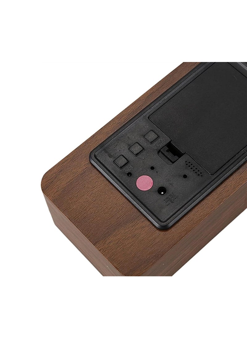 NXZ Wooden Digital Table Desk Clock with Day Date and Tempreature Function for Home and Office Decor