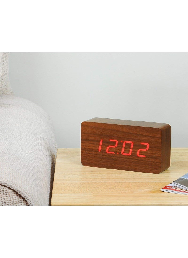 NXZ Wooden Digital Table Desk Clock with Day Date and Tempreature Function for Home and Office Decor
