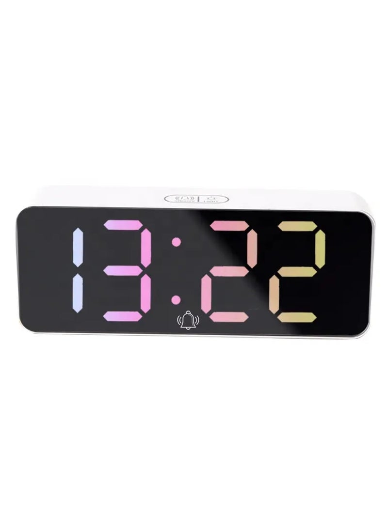 DAYANIDHI Table Top Digital Alarm Clock Digital Alarm with Date and Temperature LCD Display Smart Clock for Home Office Living Room Bedroom Clock with Temperature Display1Pcs