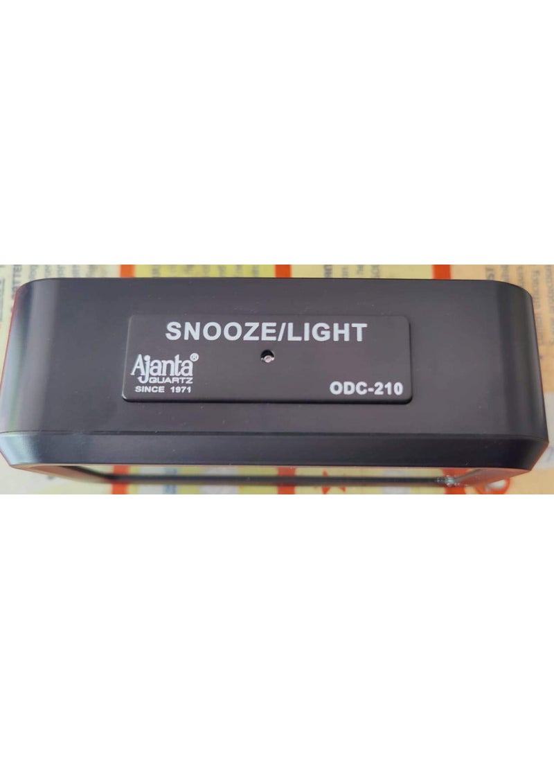 Ajanta Quartz Plastic Digital Alarm and Table clock 13 x 8 x 4 cm Black ODC 210