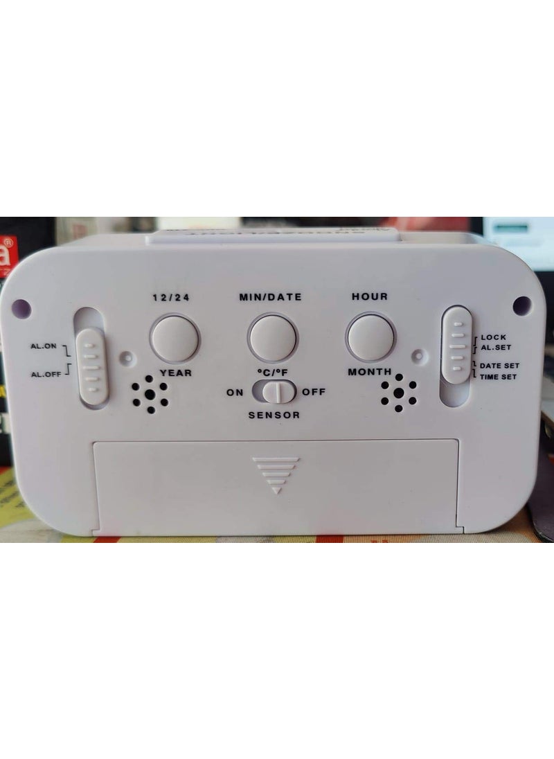 Ajanta Quartz Plastic Digital Alarm and Table clock 13 x 8 x 4 cm White ODC 210