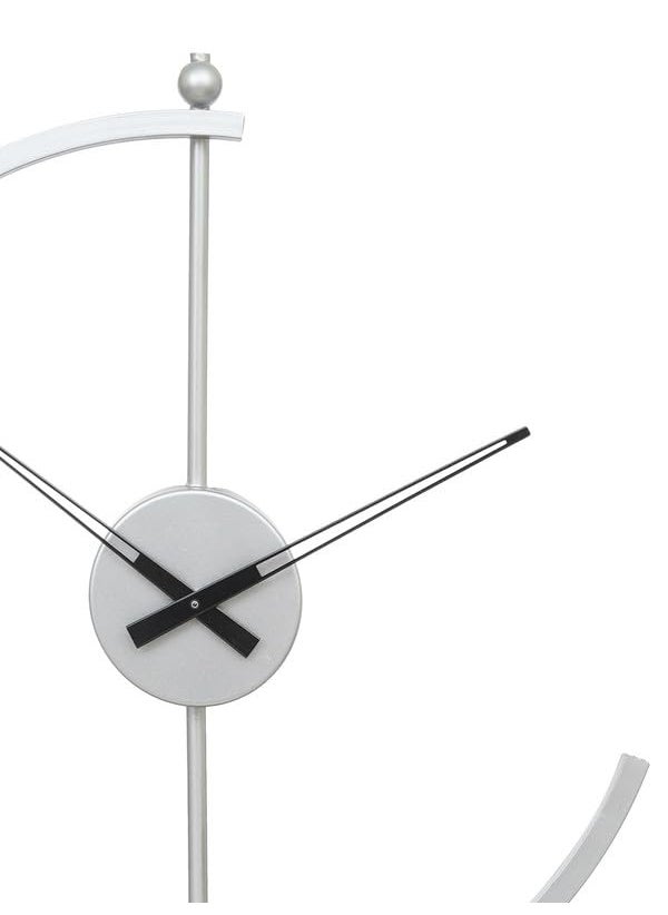 CHRONIKLE Modern Metal Silver and Copper Color Analog Table Clock for Office Desk Study Living Room Home Decoration Gifts Size 38 x 10 x 535 CM Weight 850 Gram