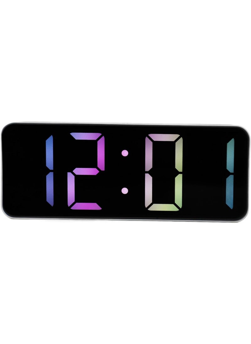 KRESHU Abs Plastic Digital Led Alarm Clock Large Display Usb Rechargeable Temperature Snooze Timing Dimmer Function Innovative Rgb Multi Colorful Numeric Numbers Table Top Alarm Clock 1Pcs