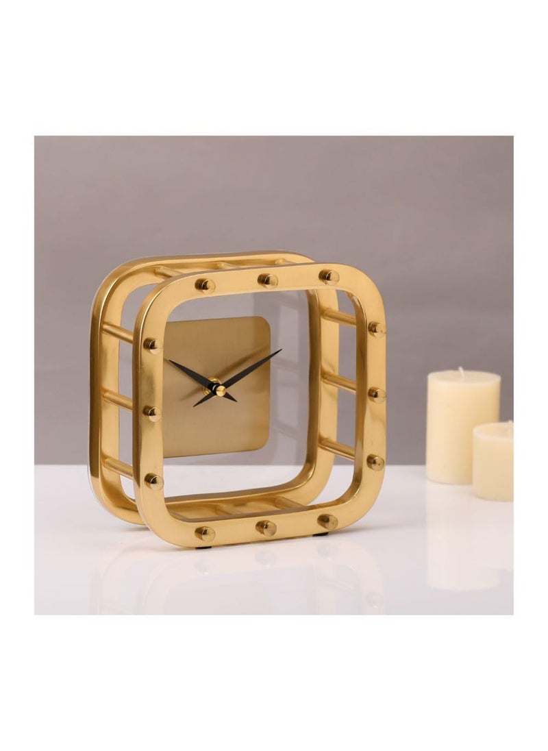 Decor de Maison Brings Aurelian Luxury TableDesk Clock for LivingroomBedroomStudyroom DeskTable Clocks for Home Decor Silent Analog Table Clock Best for Gifting Gold White