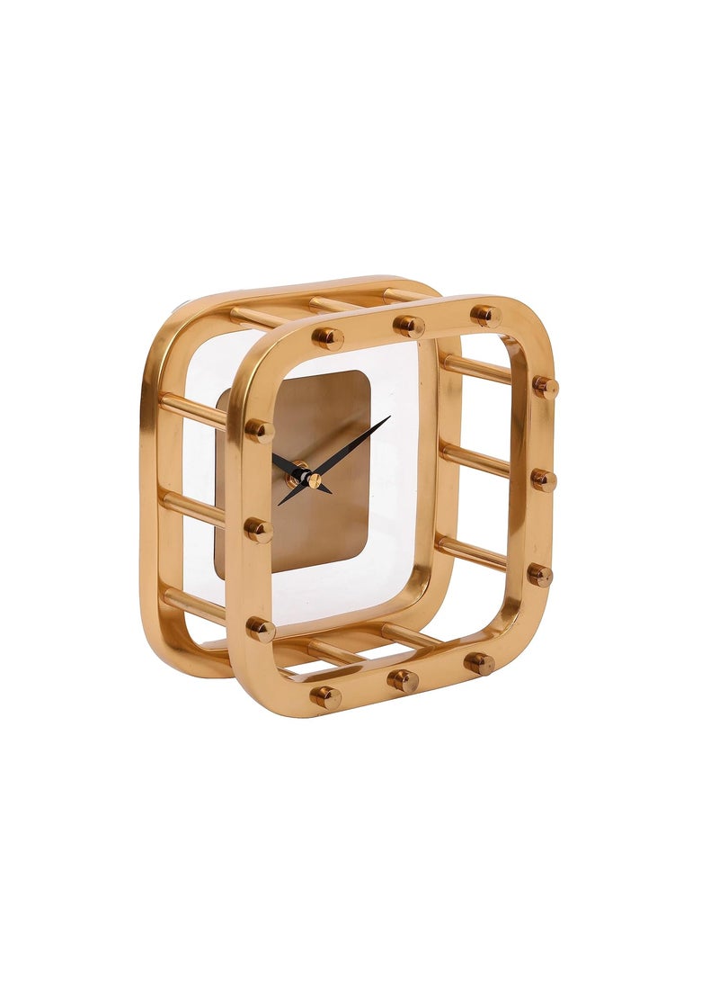 Decor de Maison Brings Aurelian Luxury TableDesk Clock for LivingroomBedroomStudyroom DeskTable Clocks for Home Decor Silent Analog Table Clock Best for Gifting Gold White