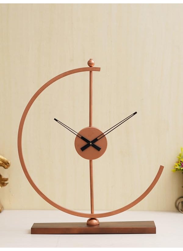 CHRONIKLE Beautiful Metal Copper Color Analog Office Desk Table Clock for Study Living Room Home Decoration Gifts Size 38 x 10 x 535 CM Weight 850 Gram